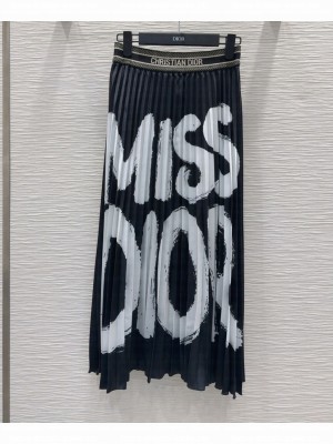 Christian Dior Women's Miss Dior Allover Pattern Skirt Black