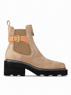 Louis Vuitton Women's LV Beaubourg Ankle Boot 1ACKCX Khaki