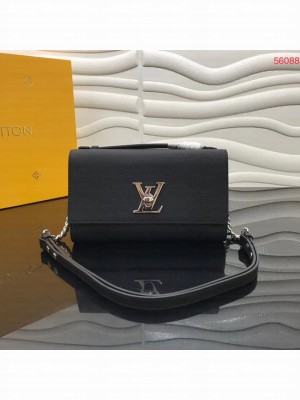 Louis Vuitton Original Grain calfskin LOCKME CLUTCH M56087 black