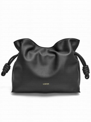 Loewe Flamenco Clutch In Nappa Calfskin Black