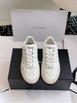 Chanel Quilted Calfskin G45335 White Sneakers 2024 