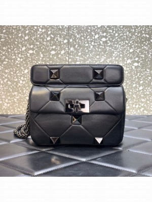 VALENTINO GARAVANI ROMAN STUD Small sheepskin bag 1W2B2299 black