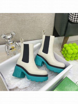 Bottega Veneta 9.5cm Flash Calfskin Chelsea boots 9.5cm Sea Salt/Neptune 2021 Collection