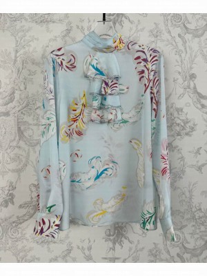 Chanel Women's Silk Top Light Blue