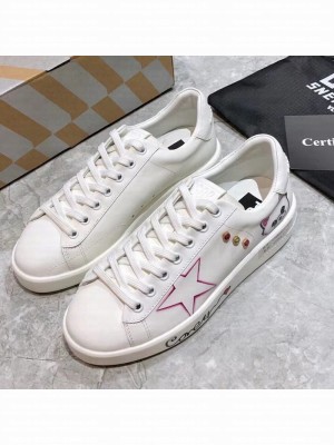 Golden Goose Graffiti White Calfskin Sneaker Pink Spring/Summer 2021 Collection 41 