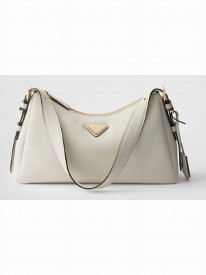 Prada Aimee medium leather shoulder bag 1BC229 white