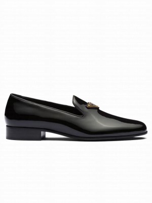 Prada Women's Patent Leather Loafers 1S365N Black