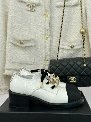 Chanel Calfskin, Grosgrain, Imitation Pearls,Strass & Metal Lace-Up Boots White