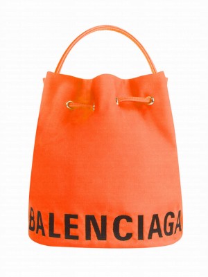 Balenciaga Wheel XS Drawstring Bucket Orange