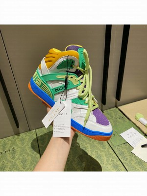 Gucci Unisex Basket High-Top Sneakers 04 2021 Collection