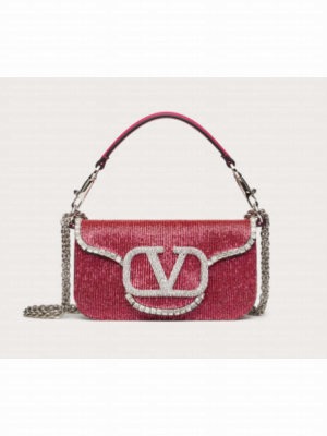 VALENTINO MINI LOCO imitation crystal shoulder bag WB0K53SL pink