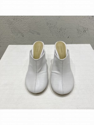 BOTTEGA VENETA Lambskin High Heel Mules 9.5cm White 2022 Collection