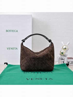 Bottega Veneta Mini Wallace Suede 754443 dark brown