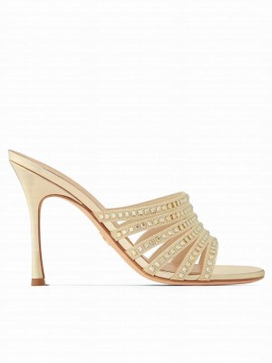 Christian Dior Women's Dior Gem Heeled Slide Golden