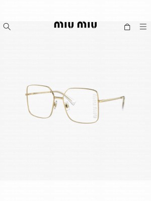 Miu miu Brand Vertical Logo Cut-out On One Lens detachable chain 01