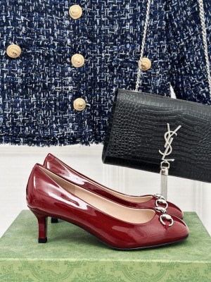 Gucci Horsebit 5cm Pumps Light Burgundy