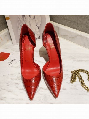 Christian Louboutin Stone Embossed Calfskin Pumps Red 2021 Collection