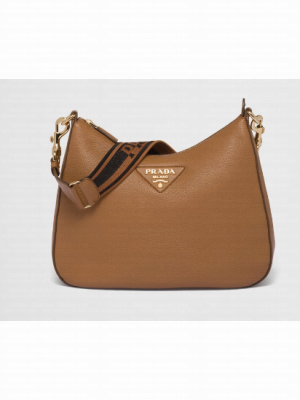 Prada Leather shoulder bag 1BC178 Caramel