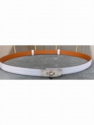 Hermes Width 1.7cm Epsom Calfskin Belt White