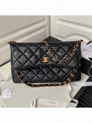 Chanel Shoulder Bag Lambskin & Gold-Tone Metal AS4777 black