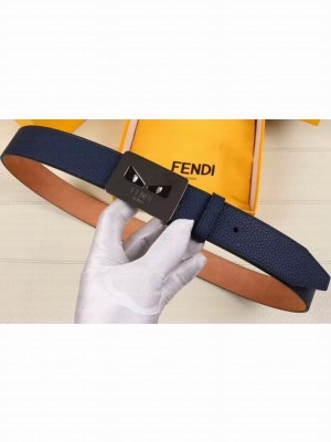 Fendi Width 3.5cm Bag Bugs Eyes Belt Dark Blue
