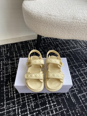 Dioract Sandal Yellow Quilted Cannage Calfskin