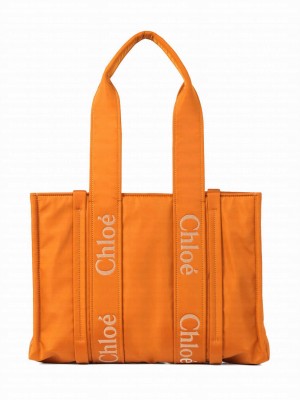 Chloe Medium Woody Tote Bag Orange