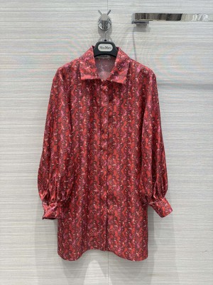MaxMara Printed silk shirt dress
