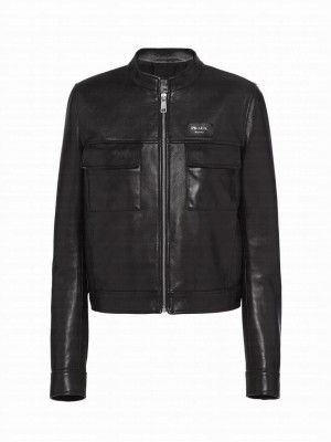 Prada Women's Leather Jacket Black