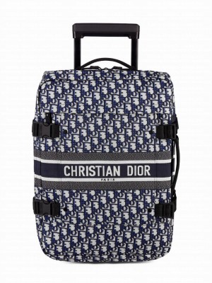 Christian Dior Small Diortravel Suitcase Dark Blue