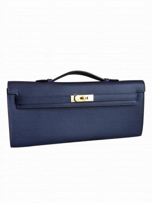 Hermes Kelly Cut Rouge H Dark Blue