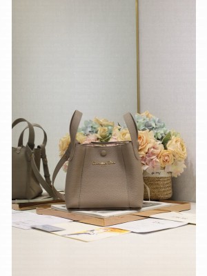 Dior Medium Signature Bucket Bag Grained Calfskin M2841USKU gray
