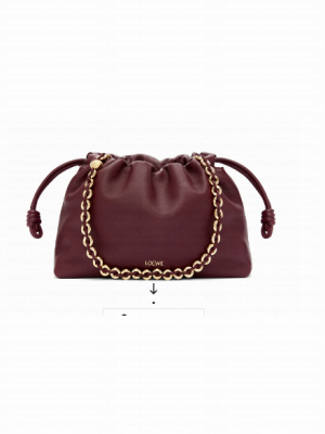 Loewe Napa Lamb Leather Flamenco Purse 80696 Burgundy