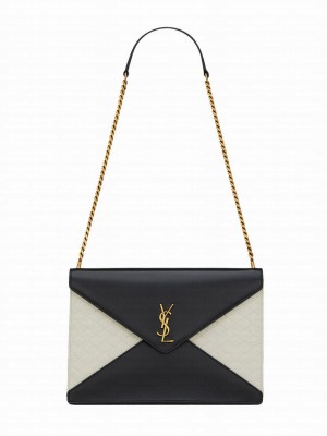 Saint Laurent Gaby Chain Bag In Quilted Lambskin Cream