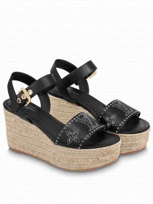 Louis Vuitton Women's Starboard Wedge Sandal Black