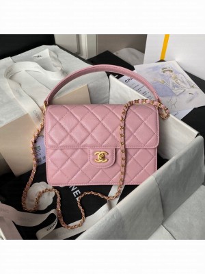 Chanel FLAP BAG WITH TOP HANDLE AS6261 pink