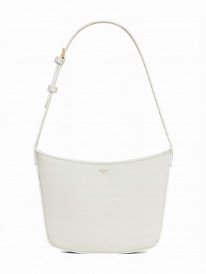 Celine Medium Celine Croque Bag In Shiny Calfskin Cream
