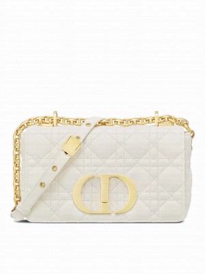 Christian Dior Small Dior Caro Bag White