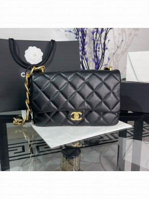 CHANEL MEDIUM FLAP ORIGINAL LEATHER BAG AS3215 Black