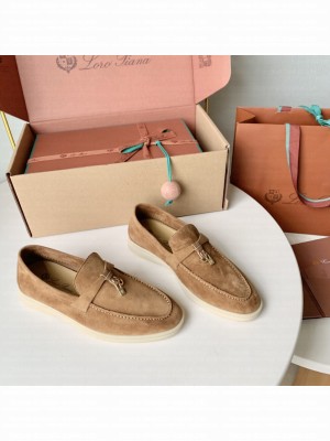Loro Piana Unisex Summer Charms Walk Suede Loafers 05