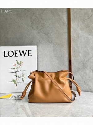 Loewe Mini Flamenco clutch in nappa calfskin Brown