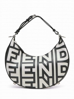 Fendi Fendigraphy Small Two-tone printed leather Fendi Roma Capsule Bag 8BR798 Black