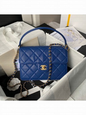 Chanel FLAP BAG WITH TOP HANDLE AS6261 blue