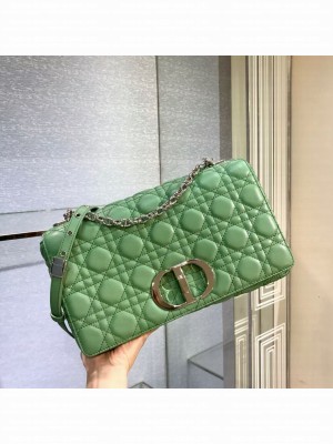 LARGE DIOR CARO BAG Soft Cannage Calfskin M9243U green