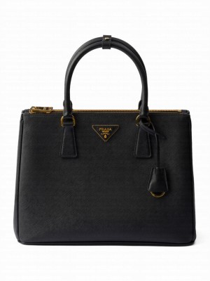 Prada Large Prada Galleria Saffiano Leather Bag 1BA274 Black