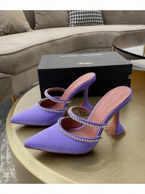 Amina Muaddi                                                                                        Gilda mule purple