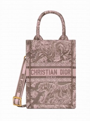 Christian Dior Mini Dioriviera Dior Book Tote Phone Bag Pink