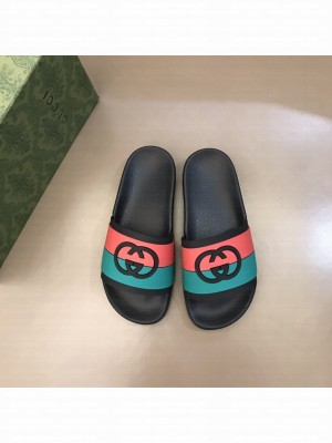 Gucci Unisex Rubber Flat Slide Sandals 10 2021 Collection