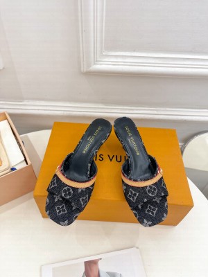 Louis Vuitton Women's Neo Revival Mule 5cm/10cm Monogram denim Black
