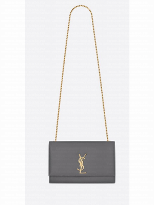 SAINT LAURENT MEDIUM KATE IN GRAIN DE POUDRE EMBOSSED LEATHER 354021 STORM